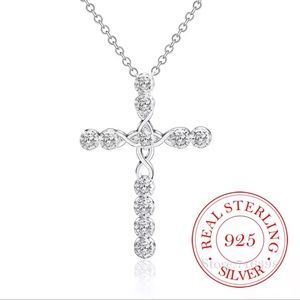 New 925 Sterling Silver Crystal CZ Pendants Necklace